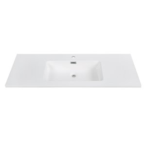 Dessus de meuble lavabo simple de Streamline, 47,2 po x 18,5 po, blanc