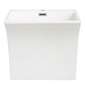 Streamline Modern Bathroom Sink - 19.7-in x 17.7-in - White
