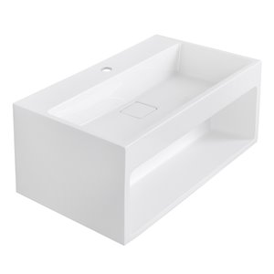 Streamline Bathroom Sink with Integrated Vanity - 25.6-in x 15.7-in - White