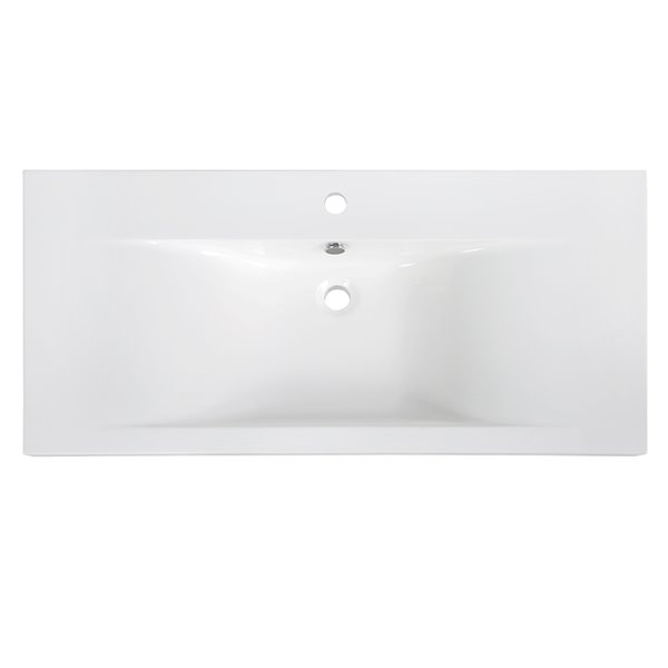 Streamline Vanity Top with Single Sink - 39.4-in x 18.5-in - White