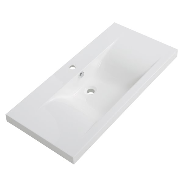 Streamline Vanity Top with Single Sink - 39.4-in x 18.5-in - White