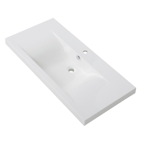 Streamline Vanity Top with Single Sink - 39.4-in x 18.5-in - White