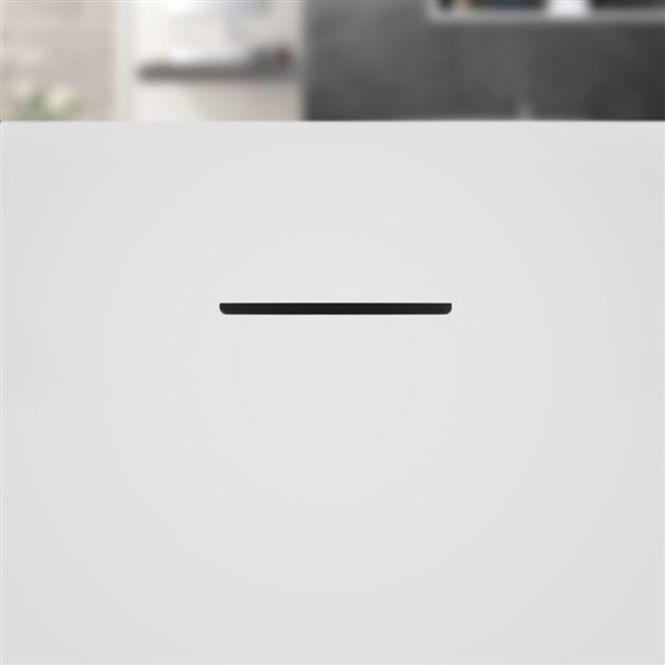 Streamline 30W x 59L Glossy White Acrylic Bathtub and a Matte Black Center Drain with Tray