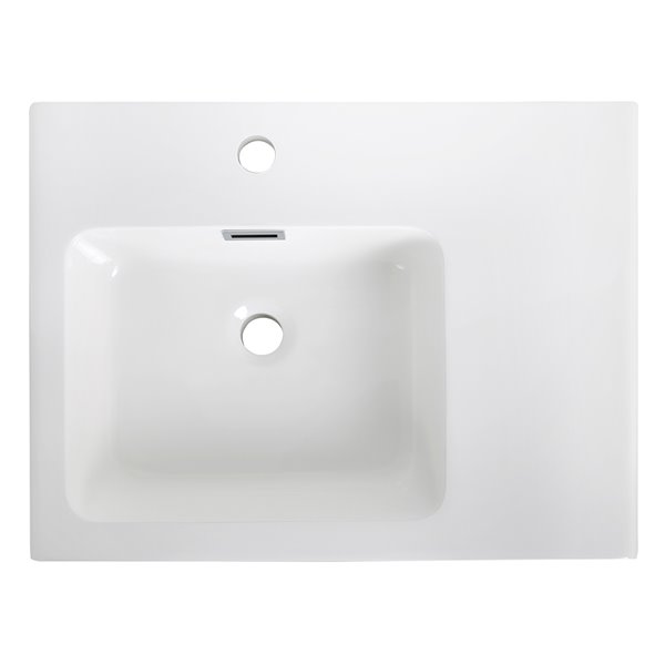 Streamline Bathroom Sink with Integrated modern storage - 23.6-in x 17.7-in - White
