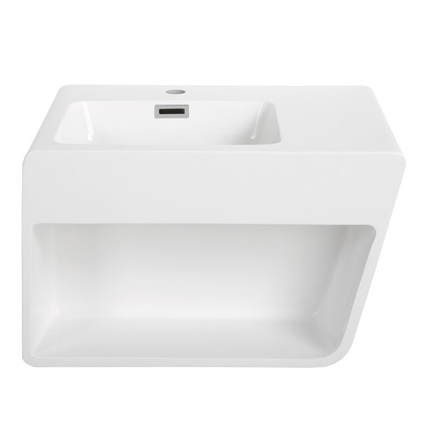 Streamline Bathroom Sink with Integrated modern storage - 23.6-in x 17.7-in - White