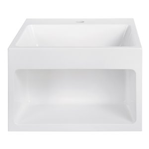 Streamline Bathroom Sink with Integrated modern storage - 17.7-in x 15.7-in - White