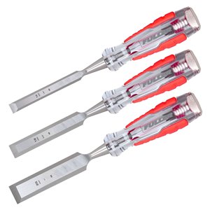 Ensemble de ciseaux à bois à longue tige avec lame traversante Fuller Pro d'Innovak, 3 pcs
