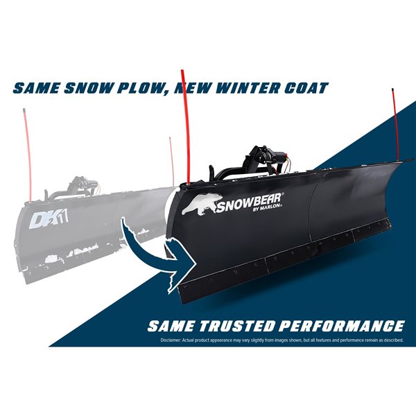 Snowbear by Marlon UNIVERSAL 88-Inch x 26-Inch Hitch-Mounted Winch Driven Snowplow
