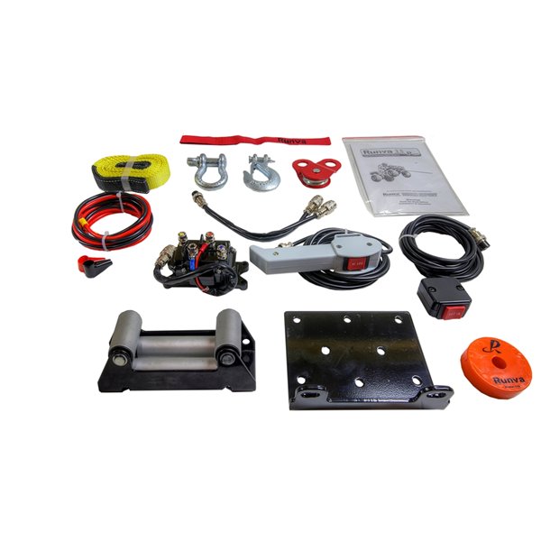Runva Recovery Electric Winch with Synthetic Rope - 12 V - 3,500-lb - 3.2 HP Motor