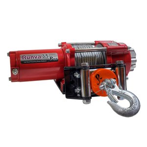 Runva Recovery Electric Winch with Synthetic Rope - 12 V - 3,500-lb - 3.2 HP Motor