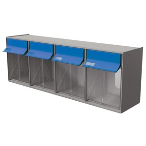 Tilt Bin G2 d'Ideal Security, 4 bacs, gris/bleu