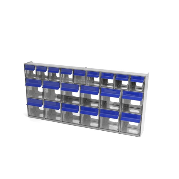 Ideal Security Tilt Bin Multistore 669 Set - 21 Bins -Grey/Blue