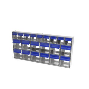 Tilt Bin G2 d'Ideal Security, ensemble 669, 21 bacs, gris/bleu
