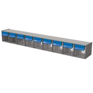 Tilt Bin G2 d'Ideal Security, 9 bacs, gris/bleu