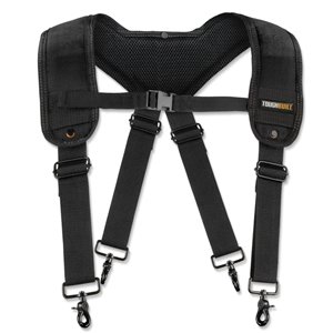 TOUGHBUILT Padded Suspenders - Polyester - One Size Fits All - Black