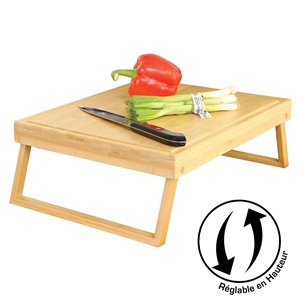 Planche à découper et station de préparation à hauteur réglable de Chop Wellness - bambou naturel