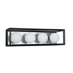 Dainolite Signature Vanity Light - 4-Light - 21.25-in - Black and Polished Chrome