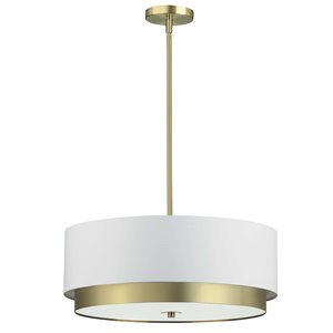 Luminaire suspendu à 4 lumières Larkin de Dainolite, 20 po x 7 po, laiton vieilli