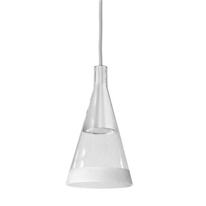 Dainolite Signature Pendant Light - 1-Light - 4-in x 8.5-in - Matte White