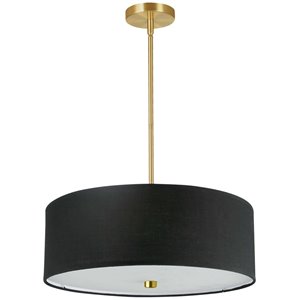 Dainolite Everly Pendant Light - 4-Light - 20-in x 5-in - Aged Brass/Black