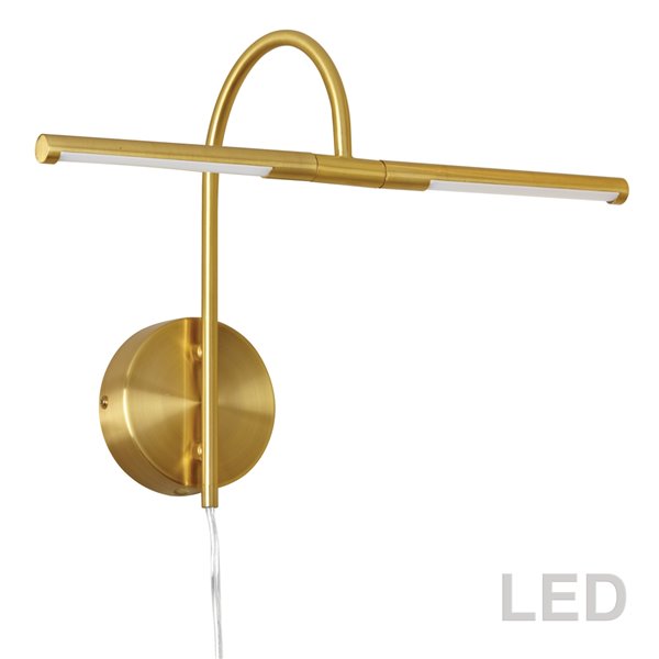 Dainolite Display Exhibit Picture Light - 6 Watts - 17.5-in - Aged Brass