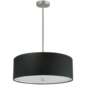 Dainolite Everly Pendant Light - 4-Light - 20-in x 5-in - Satin Chrome/Black