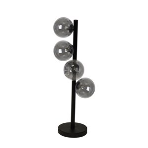 Lampe de table Glasgow de Dainolite, 4 lumières, 24,5 po, noir mat
