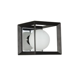 Dainolite Signature Vanity Light - 1-Light - 6-in - Black and Polished Chrome