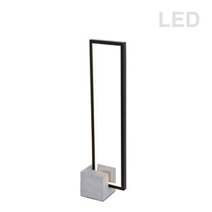 Lampe de table Florence de Dainolite, 1 lumière, 25,5 po, noir mat et béton gris