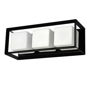Dainolite Beatrice Vanity Light - 3-Light - 16.13-in - Matte Black