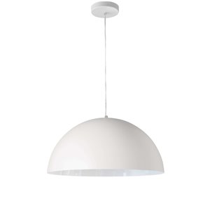 Dainolite Ofelia Pendant Light - 1-Light - 16-in x 8-in - Matte White