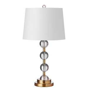 Lampe de table Signature de Dainolite, 1 lumière, 26 po, laiton vieilli