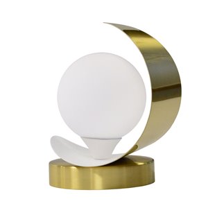 Lampe de table Crescent de Dainolite, 1 lumière, 7 po, laiton vieilli