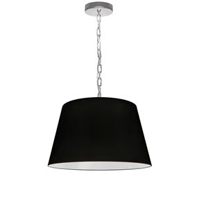 Luminaire suspendu à 1 lumière Brynn de Dainolite, 14 po x 7 po, chrome poli/noir