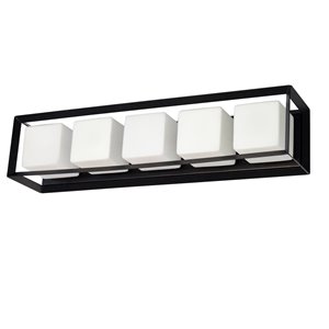 Dainolite Beatrice Vanity Light - 5-Light - 26.13-in - Matte Black