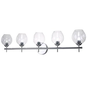 Dainolite Abii Vanity Light - 5-Light - 34.1-in - Polished Chrome