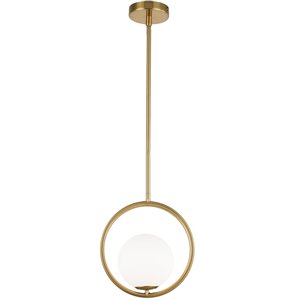 Dainolite Adrienna Pendant Light - 1-Light - 10-in x 10.75-in - Aged Brass