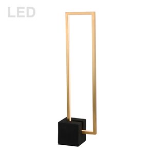Lampe de table Florence de Dainolite, 1 lumière, 25,5 po, laiton vieilli et noir mat