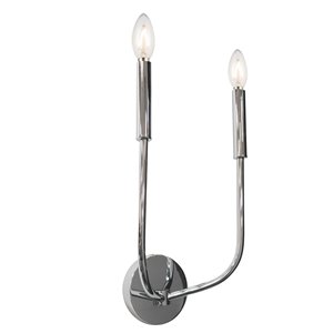 Dainolite Eleanor Wall Sconce - 2-Light - 4.75-in - Polished Chrome