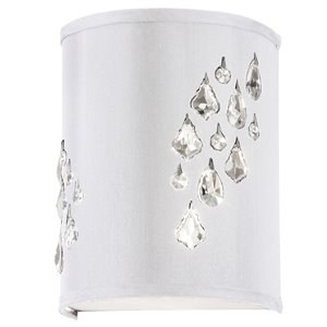 Dainolite Rhiannon Wall Sconce - 2-Light - 6-in - Polished Chrome and White