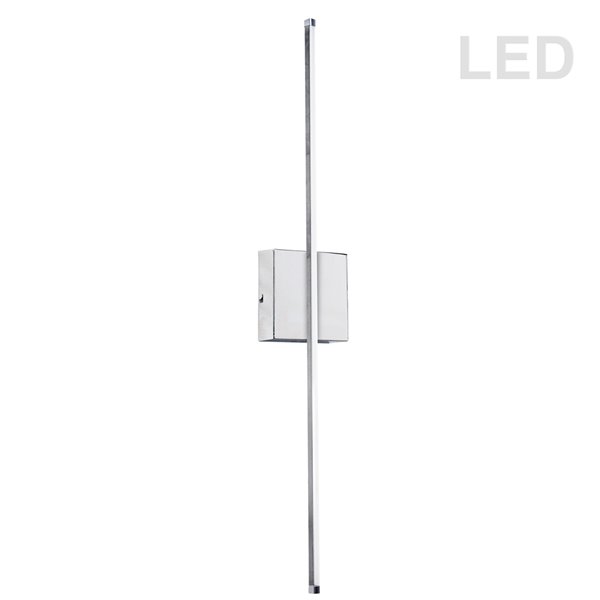 Applique murale à 1 lumière Array de Dainolite, 24,5 po, chrome poli/blanc