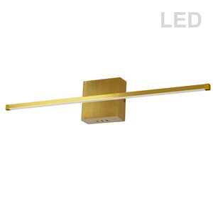 Applique murale à 1 lumière Array de Dainolite, 36 po, laiton vieilli