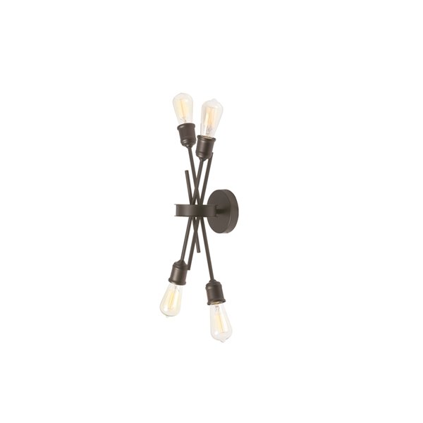 Dainolite Nebraska Wall Sconce - 4-Light - 11-in - Espresso