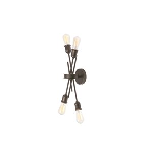 Dainolite Nebraska Wall Sconce - 4-Light - 11-in - Espresso