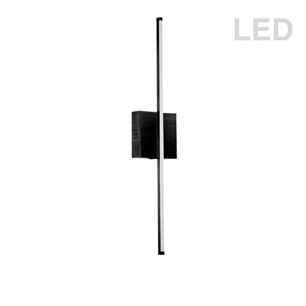 Applique murale à 1 lumière Array de Dainolite, 24,5 po, noir mat/blanc