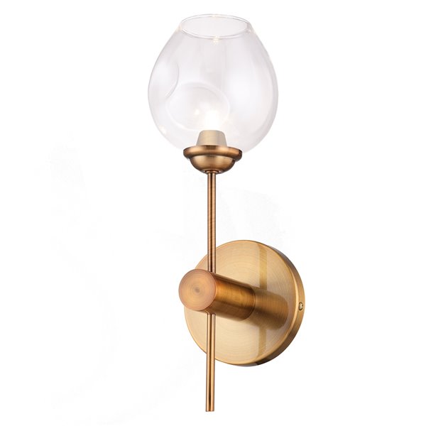 Dainolite Abii Wall Sconce - 1-Light - 4.75-in - Vintage Bronze/Clear Glass