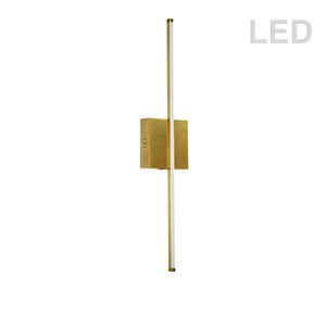 Dainolite Array Wall Sconce - 1-Light - 24.5-in - Aged Brass/White