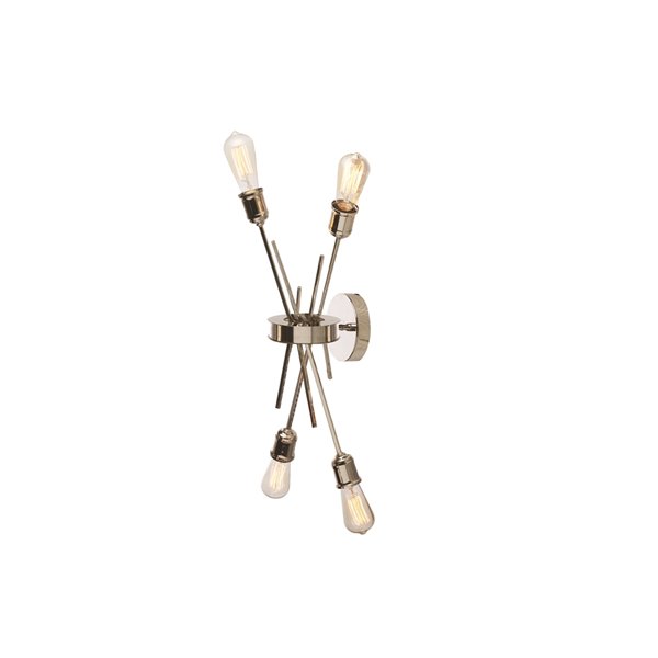 Dainolite Nebraska Wall Sconce - 4-Light - 11-in - Burnished Chrome