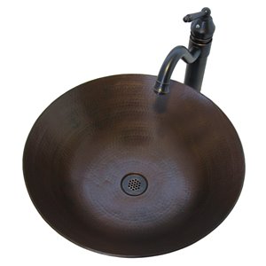 Novatto Catalonia Round Vessel Sink - 18-in - Antique Copper/Oil Rubbed Bronze