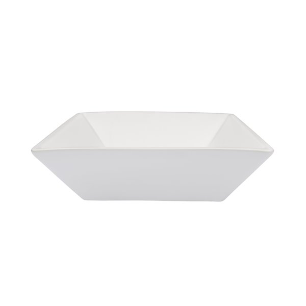 Novatto Bianco Pari Square Vessel Sink - 16-in - White/Brushed Nickel